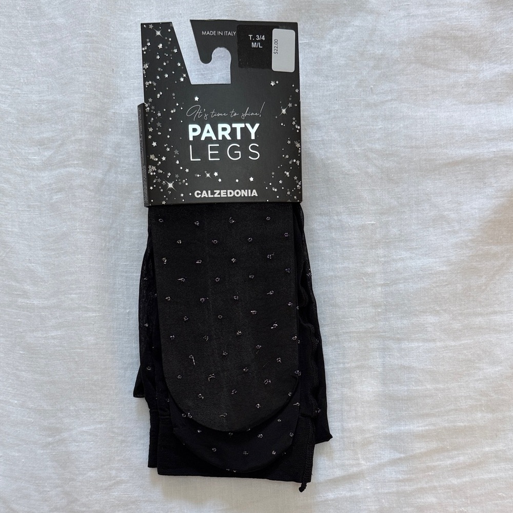 NWT Calzedonia Black Party Legs Hosiery